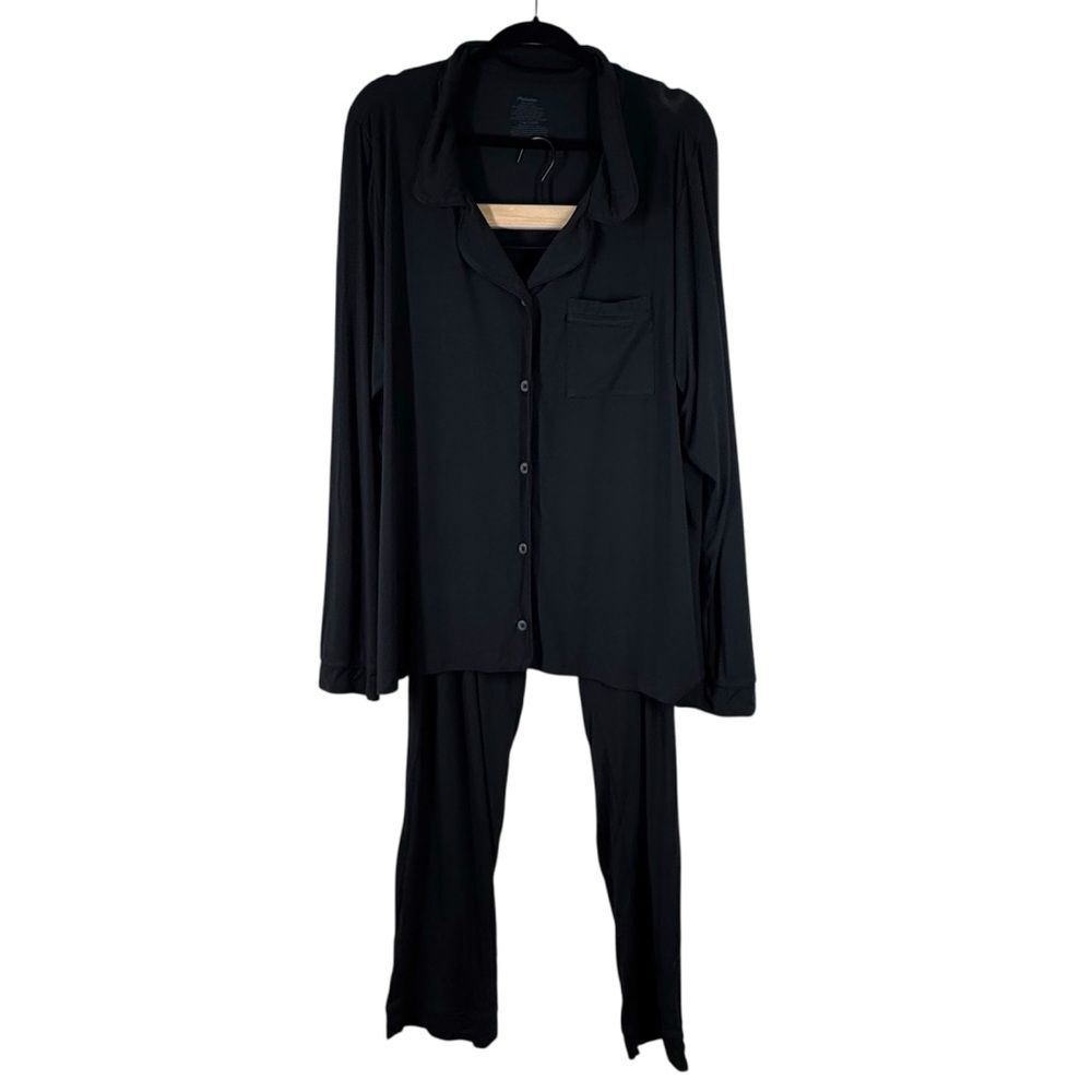 MeUndies Women’s Black Modal Pajama Set Long Sleeve Top And Pants Plus Size 3X